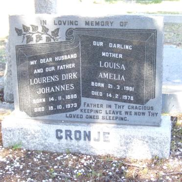 CRONJE Lourens Dirk Johannes 1898-1973 &amp; Louisa Amelia 1901-1978