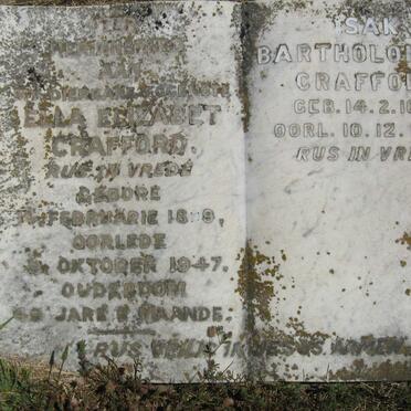 CRAFFORD Isak Bartholomeus 1888-1964 &amp; Ella Elizabet 1899-1947