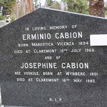 CABION Erminio 1894-1968 &amp; Josephine VOSKULE 1901-1983