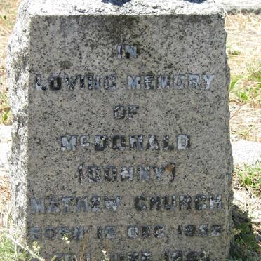 CHURCH McDonald Mathew 1956-195?