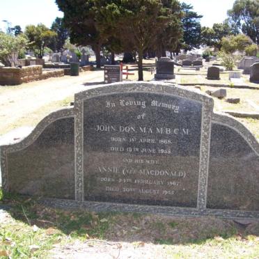 DON John 1868-1955 &amp; Annie MACDONALD 1867-1955