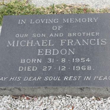 EBDON Michael Francis 1954-1968