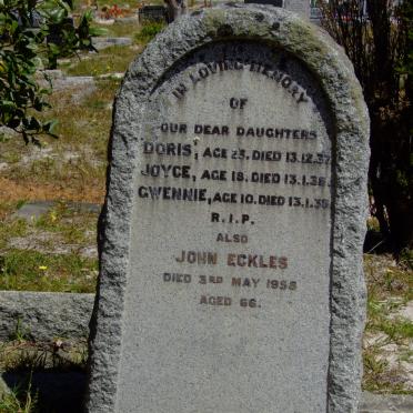 ECKLES John -1958 :: ECKLES Doris -1937 :: ECKLES Joyce -1938 :: ECKLES Gwennie -1938