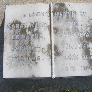 EDWARDS Sarah Mary 1841-1926 :: SNOOKE Viola Virginia 1866-1966