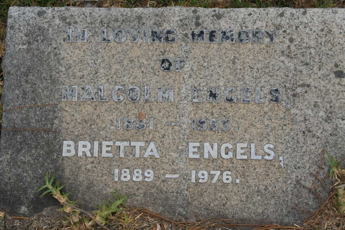 ENGELS Malcolm 1881-1955 &amp; Brietta 1889-1976