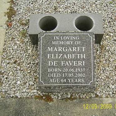 FAVERI Margaret Elizabeth, de 1937-2002