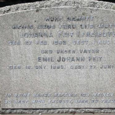FEIT Emil Johann 1880-1951 &amp; Johanna FREIBOTH 1886-1955