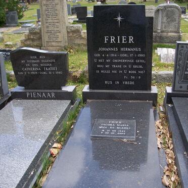 FRIER Johannes Hermanus 1914-1980 &amp; Jacoba Maria DE KLERK 1925-2004