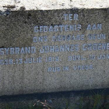 GROENEWALD Sybrand Johannes 1919-1953