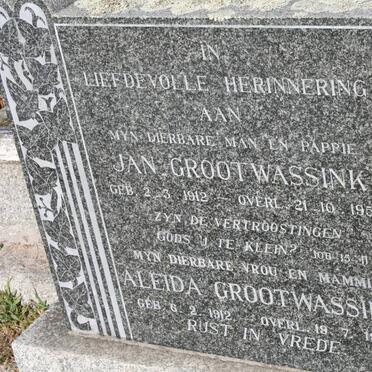 GROOTWASSINK Jan 1912-1959 &amp; Aleida 1912-1992