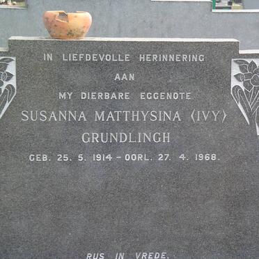 GRUNDLINGH Susanna Matthysina 1914-1968