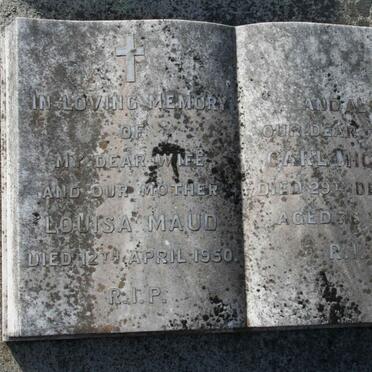 GRUNDER Carl Michael -1959 &amp; Louisa Maud -1950