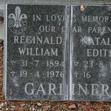 GARDINER Reginald William 1894-1976 &amp; Natalie Edith 1905-1985