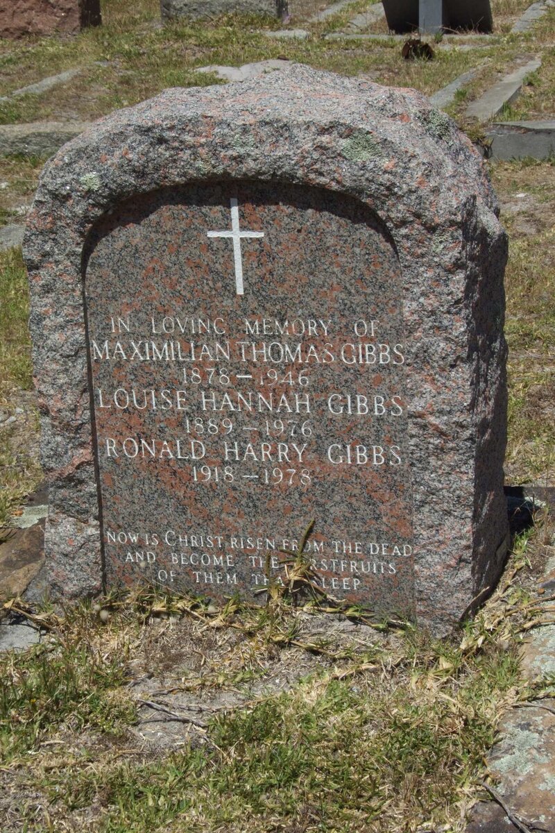 GIBBS Maximilian Thomas 1878-1946 &amp; Louise Hannah 1889-1976 :: GIBBS Ronald Harry 1918-1978