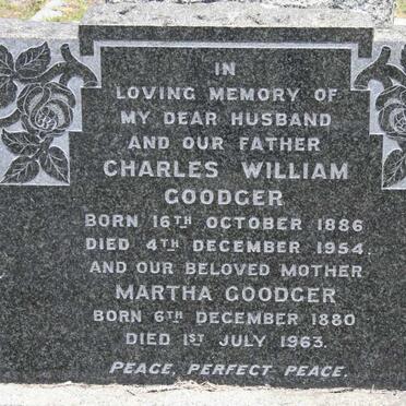 GOODGER Charles William 1886-1954 &amp; Martha 1880-1963