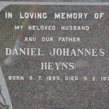 HEYNS Daniel Johannes 1899-1976