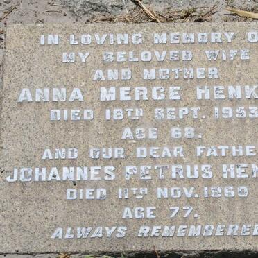 HENKES Johannes Petrus -1960 &amp; Anna Merce -1953