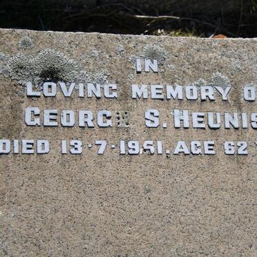 HEUNIS George S. -1951