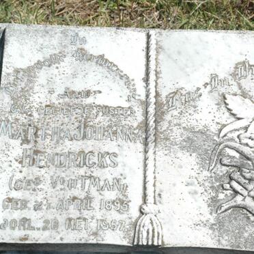 HENDRICKS Martha Johanna nee VLOTMAN 1895-1957