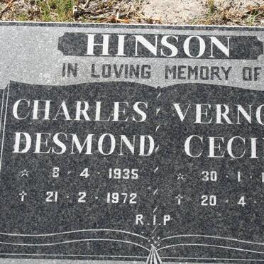 HINSON Charles Desmond 1935-1972 :: HINSON Vernon Cecil 1940-1990