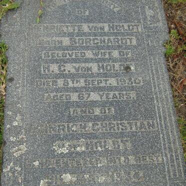 HOLDT Heinrich Christiaan, von -1934 &amp; Henriette BORCHARDT -1930