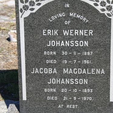 JOHANSSON Erik Werner 1887-1961 &amp; Jacoba Magdalena 1893-1970