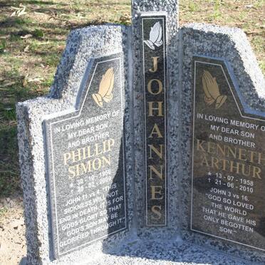 JOHANNES Philip Simon 1956-2009 :: JOHANNES Kenneth Arthur 1958-2010