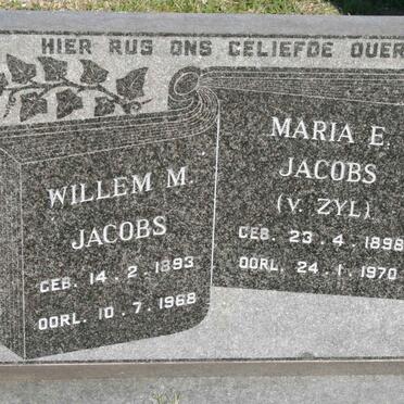 JACOBS Willem M. 1893-1968 &amp; Maria E. VAN ZYL 1898-1970