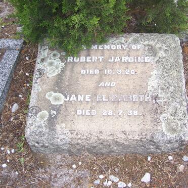 JARDINE Robert -1926 &amp; Jane Elizabeth -1938