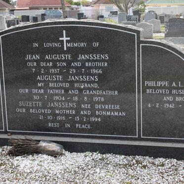 JANSSENS Auguste 1904-1978 &amp; Suzette DEVREESE 1916-1994 :: JANSSENS Jean Auguste 1937-1966 :: JANSSENS Philippe A.L. 1942-19