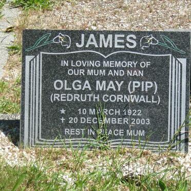 JAMES Olga May 1922-2003