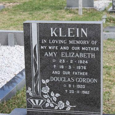 KLEIN Douglas Gordon 1920-1982 &amp; Amy Elizabeth 1924-1976