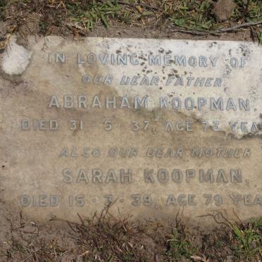 KOOPMAN Abraham -1937 &amp; Sarah -1939
