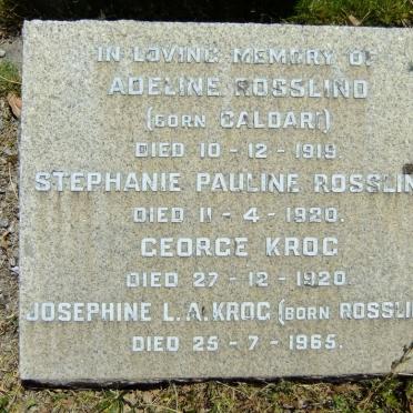 KROG George -1920 :: KROG Josephine L.A. nee ROSSLIND -1965 :: ROSSLIND Adeline nee CALDARI -1919 :: ROSSLIND Stephanie Pauline -1920 