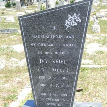 KRIEL Ivy nee RADUE 1916-1968