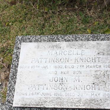 KNIGHT Marcelle, Pattinson 1892-1963 :: PATTINSON-KNIGHT John M. 1919-1983