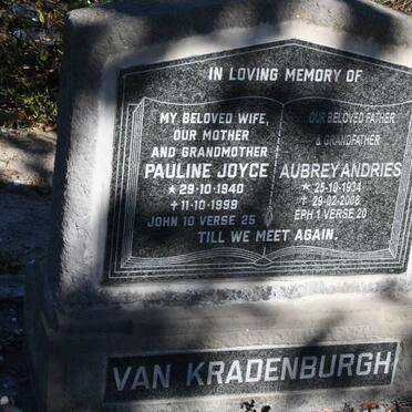 KRADENBURGH Aubrey Andries, van 1934-2008 &amp; Pauline Joyce 1940-1999