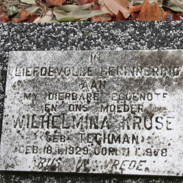 KRUSE Wilhelmina nee TECHMAN 1929-1978