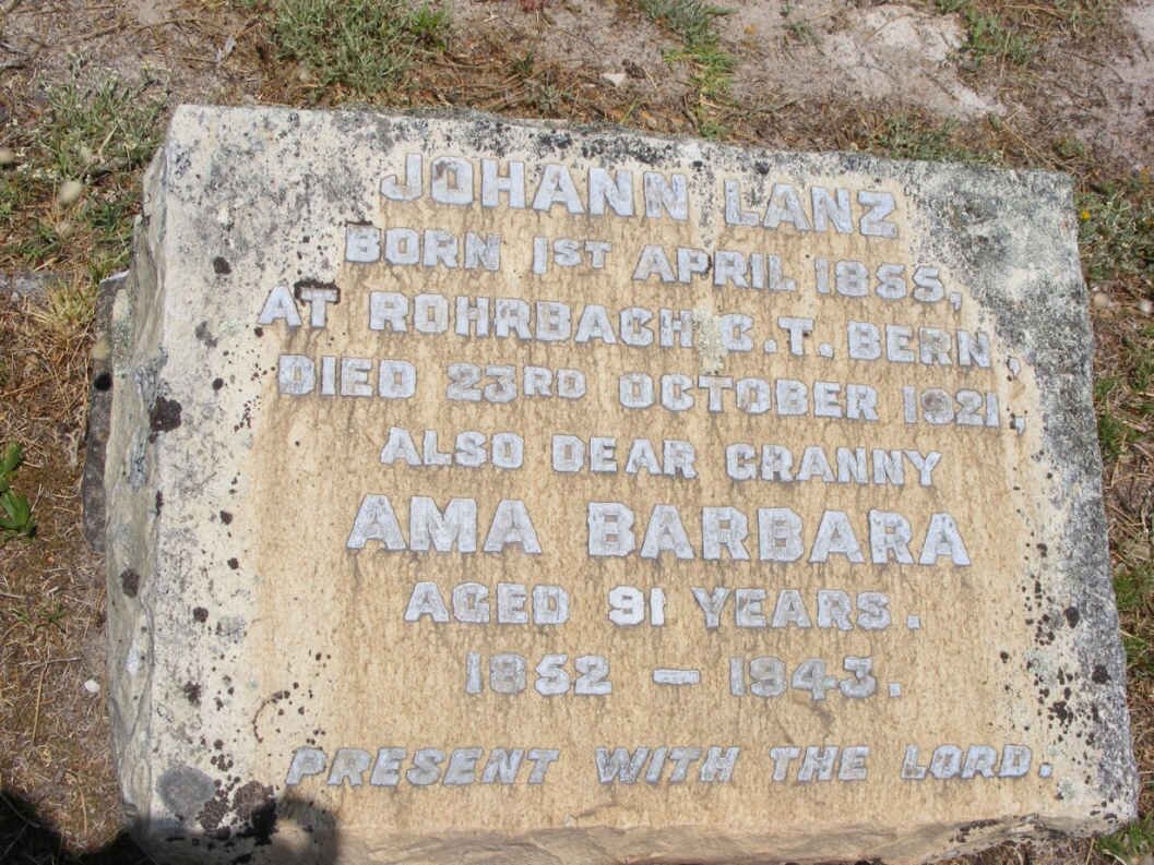 LANZ Johann -1921 &amp; Ama Barbara 1852-1943