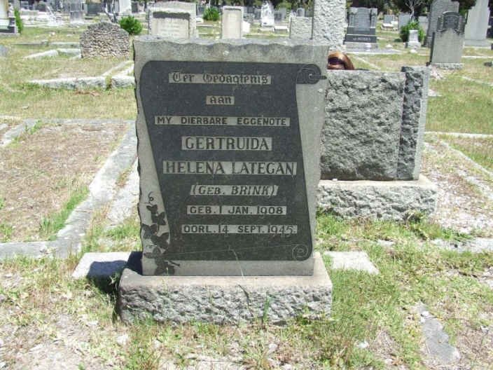 LATEGAN Gertruida Helena nee BRINK 1908-1945