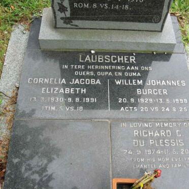 LAUBSCHER Willem Johannes Burger 1929-1998 &amp; Cornelia Jacoba Elizabeth 1930-1991 :: LATEGAN Richard C Du Plessis 1974-2001