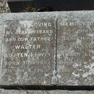 LEWIS Walter Austen 1892-1964 &amp; Jessie Emily 1903-1966