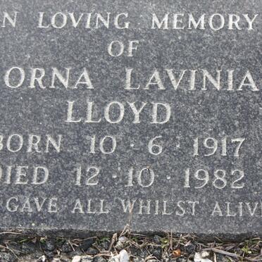 LLOYD Lorna Lavinia 1917-1982 :: KING Robert Main Campbell 1942-1972 _2