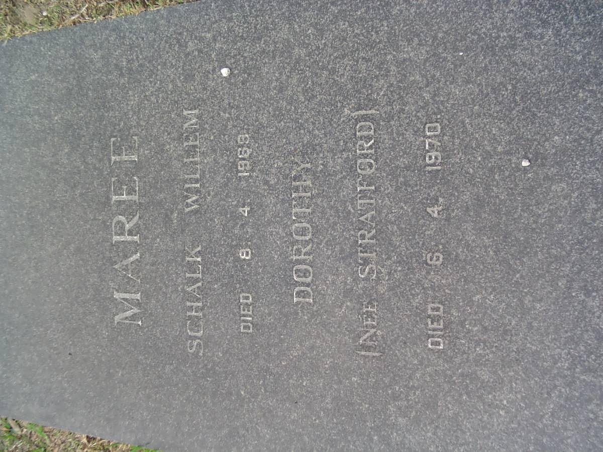 MAREE Schalk Willem -1969 & Dorothy STRATFORD -1970