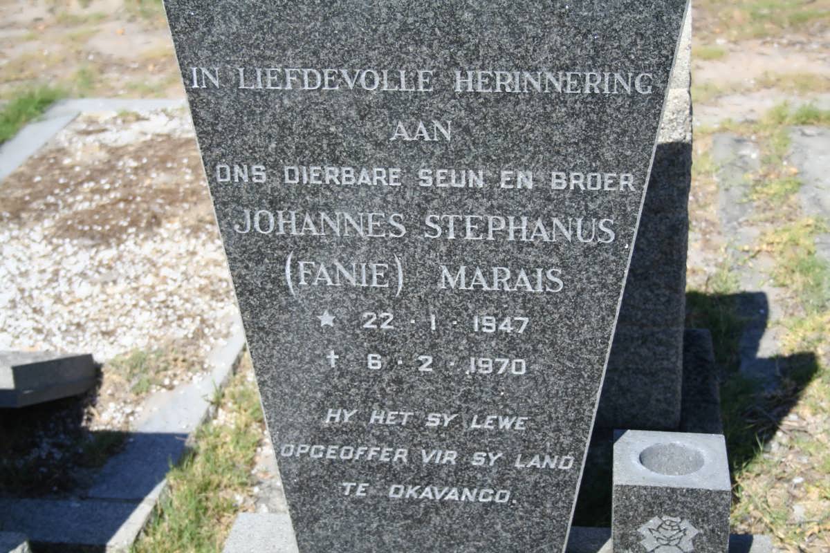 MARAIS Johannes Stephanus 1947-1970