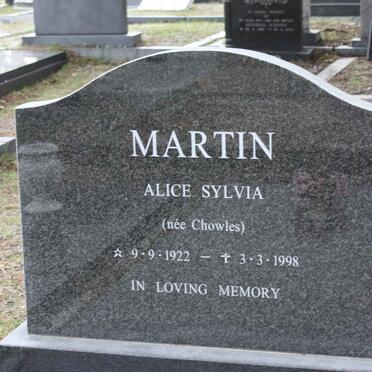 MARTIN Alice Sylvia nee CHOWLES 1922-1998