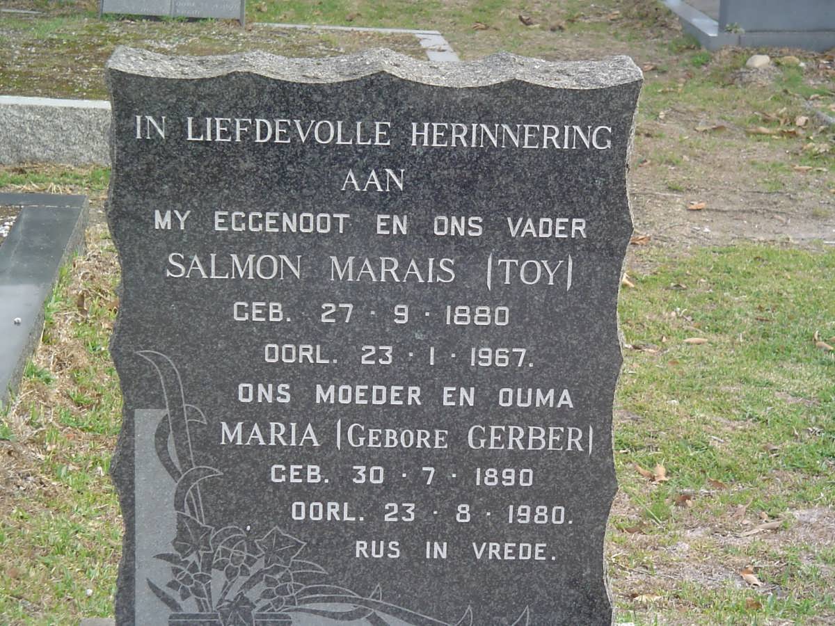 MARAIS Salmon 1880-1967 & Maria GERBER 1890-1980