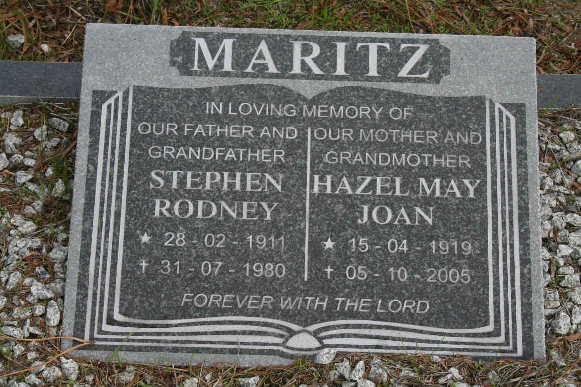 MARITZ Stephen Rodney 1911-1980 & Hazel May Joan 1919-2005