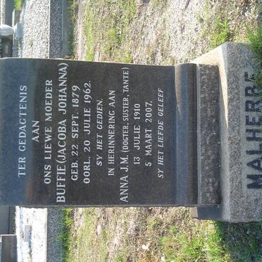 MALHERBE Jacoba Johanna 1879-1962 :: MALHERBE Anna J.M. 1910-2007