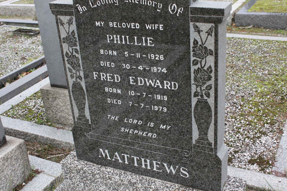 MATHEWS Fred Edward 1919-1979 & Phillie 1926-1974